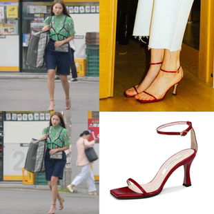 韩国代购 RACHEL COX正品 韩剧结过一次了 吴允儿同款细高跟凉鞋