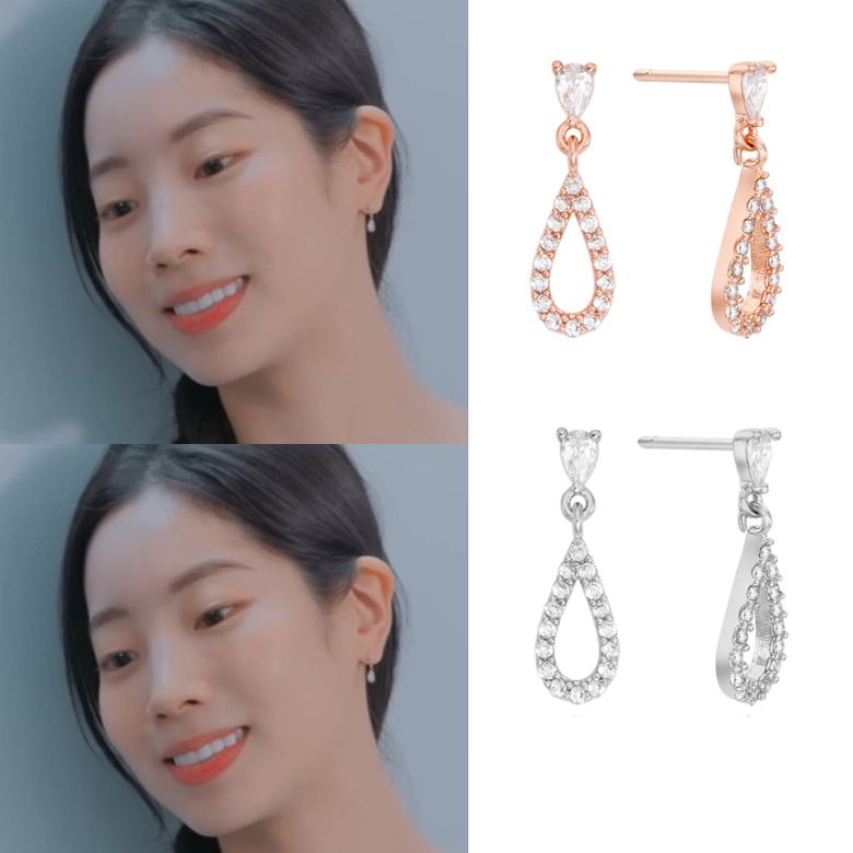 直邮~韩国正品代购 组合TWICE 金多贤同款925银针镶钻耳环 耳饰