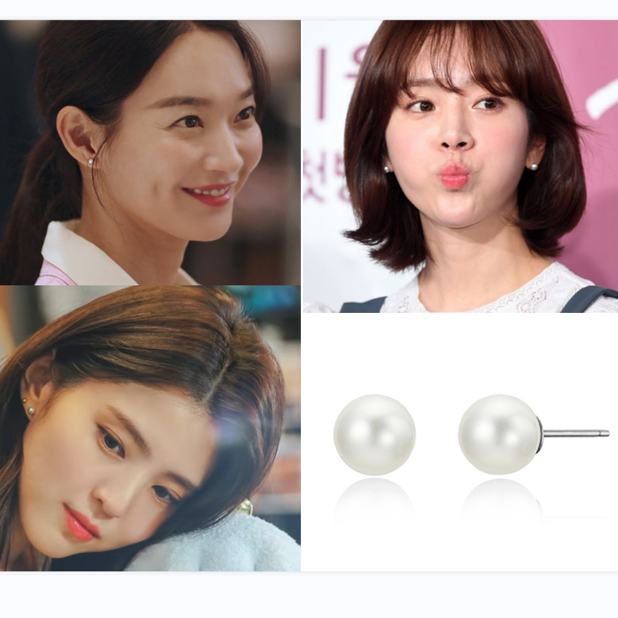 韩国代购haesool正品韩素希 韩智敏 申敏儿同款925银珍珠耳钉耳环