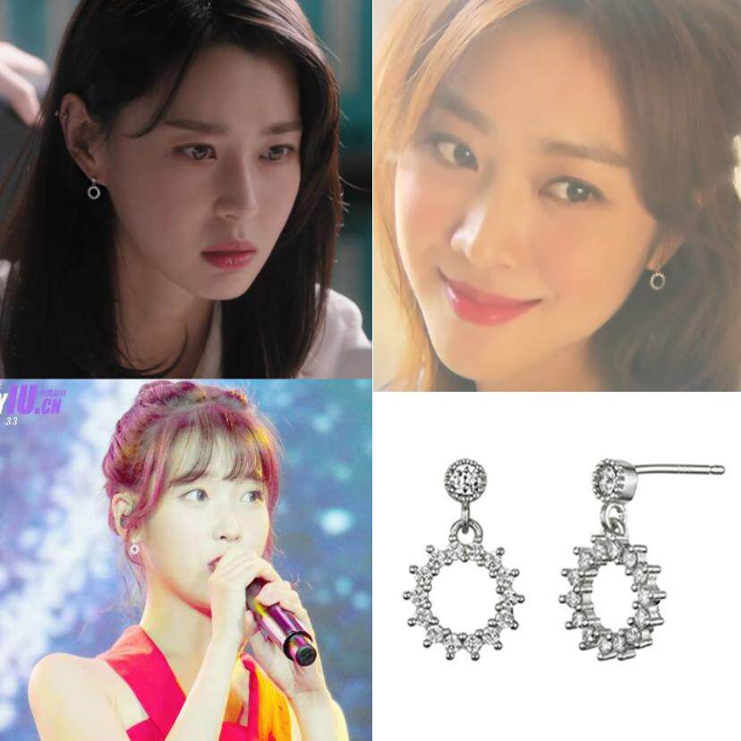 直邮~IU 李知恩 赵宝儿 权娜拉 同款镶钻耳环 耳饰 正品韩国代购