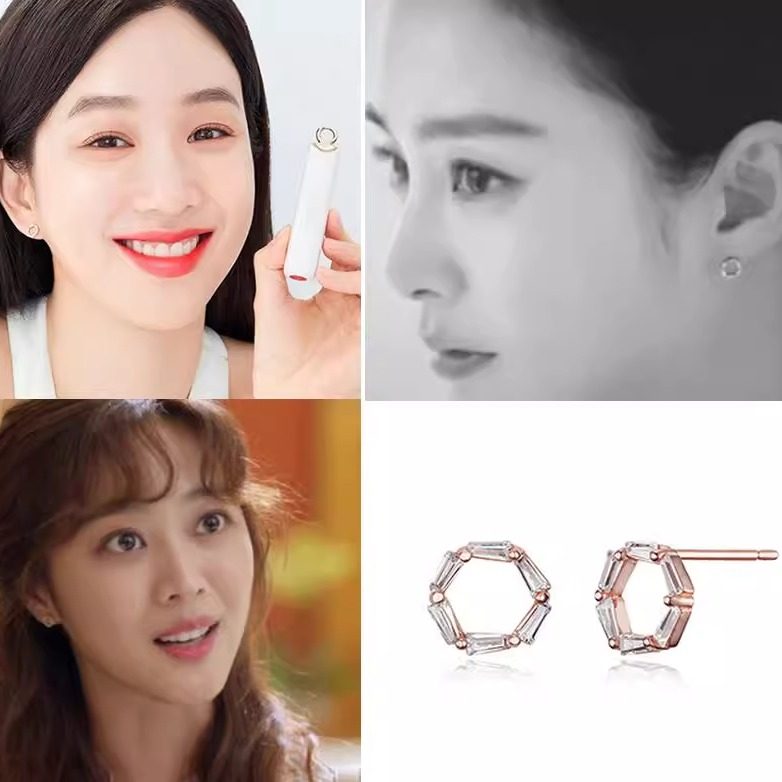 韩国代购 HAESOO.L正品 赵宝儿 金泰熙 郑丽媛同款925银耳环 耳钉