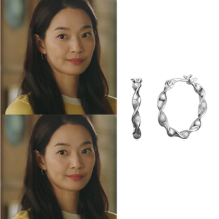 直邮~韩剧海岸村恰恰恰 申敏儿同款925银耳圈 耳环 正品韩国代购