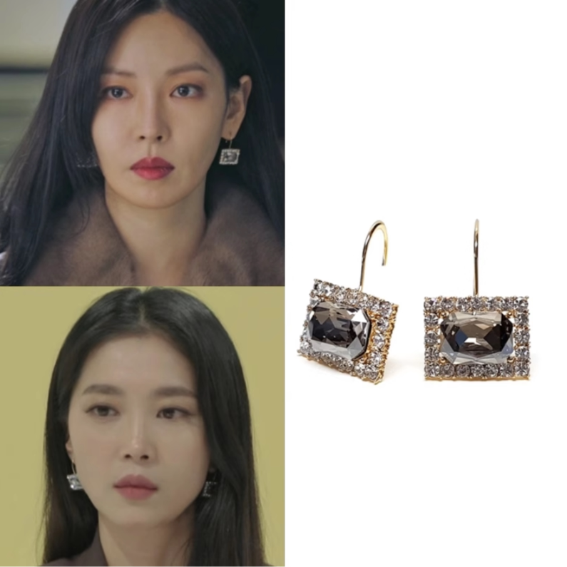韩剧顶楼 金素妍 结过一次了 吴允儿同款镶钻耳环 正品韩国代购