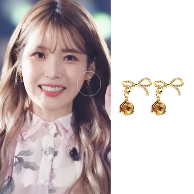 IU 李知恩同款 韩国代购 jealousy正品 韩版蝴蝶结耳环 耳饰 多色