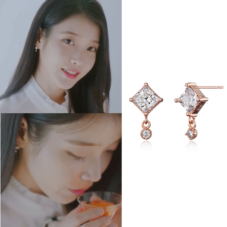 直邮~IU 李知恩同款 韩国代购HAESOO.L正品 韩版925银耳钉 耳环女