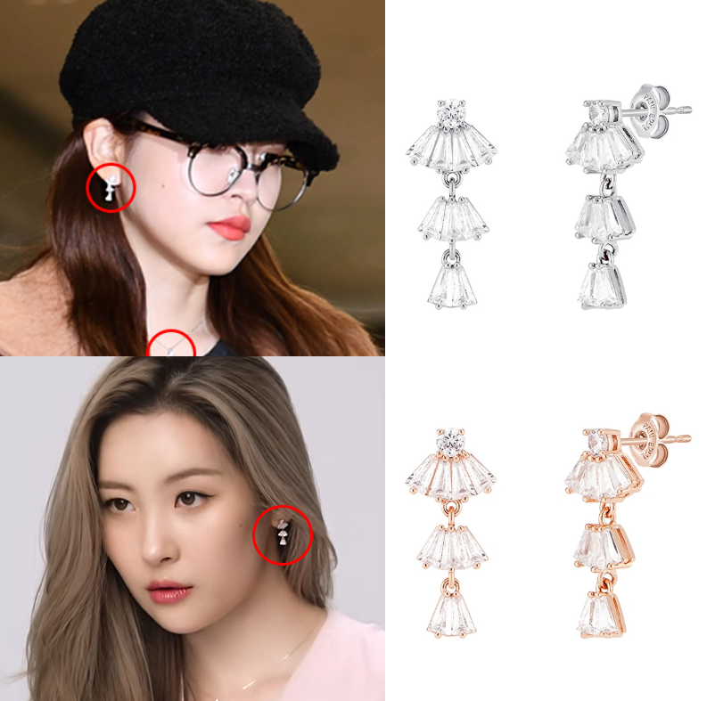 直邮~李宣美 安昭熙 金艺琳 苏怡贤同款925银耳环 正品韩国代购