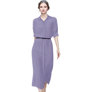 法式知性衬衫连衣裙2025夏季新款高端修身显白轻熟风气质中长裙子