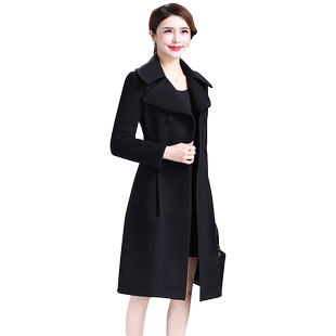 高档品牌大衣女2025冬季新款时尚修身显瘦羊毛呢子外套气质中长款