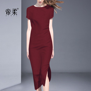 高档连衣裙女夏2026新款气质长裙修身包臀旗袍礼服裙子开叉一步裙