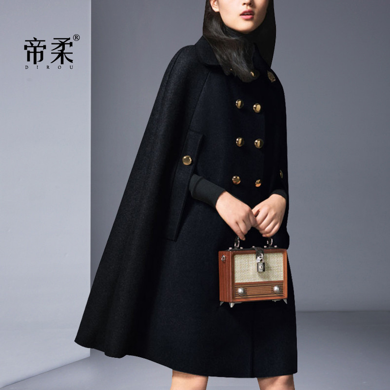 高档羊毛呢子大衣斗篷型外套