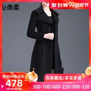 Thương hiệu áo khoác cashmere nữ cao cấp 2019 thu đông mới thời trang áo len mỏng giảm béo trong phần dài - Áo khoác ngắn