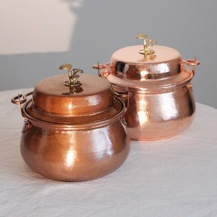 云南小锅米线铜锅 一人食汤锅洋芋焖饭锅提手铜锣锅寿喜锅料理锅