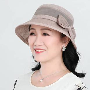 妈妈帽子假发一体女夏季 短卷发仿真人发中老年礼物帽子带头发时尚