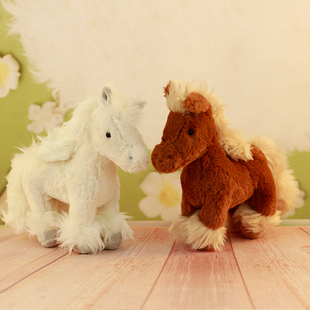 仿真马公仔毛绒玩具可爱小马玩偶大白马安抚布娃娃马年吉祥物礼物