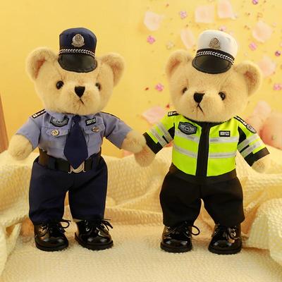 站版警察小熊鞋子衣服可脱不掉毛