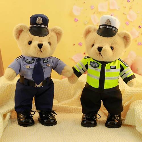 站版警察小熊鞋子衣服可脱不掉毛