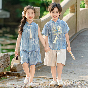 男女 童幼儿园六一走秀舞蹈演出姐弟装夏新中式国风超仙古风汉服