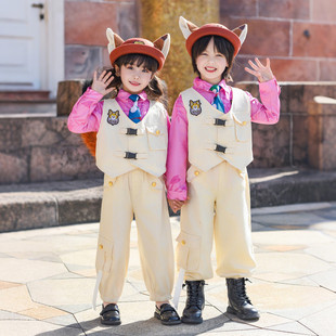 儿童26春秋新款朱迪尼克套装疯狂动物城2尼克狐cos服男女童演出服