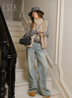 ESEK 仿灵云狐毛 立领款 修身显瘦保暖马甲