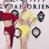 佐寒梦璐肚皮舞鼓舞练习服春夏初学者性感短裙套装 练功服仙女款