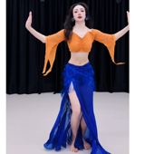 佐寒梦璐肚皮舞新款 显瘦表演服性感气质班服流苏裙 高级演出套装