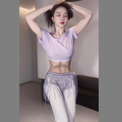 佐寒梦璐肚皮舞套装松版大码显瘦练功服东方舞班服宁佐寒同款