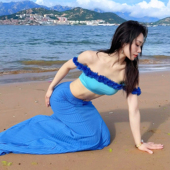 佐寒梦璐肚皮舞新款 显瘦表演服性感气质班服鱼尾裙 高级演出套装