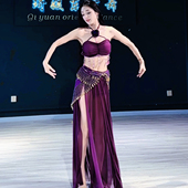 佐寒梦璐肚皮舞新款 高级演出显瘦表演服性感气质班服仙女大摆裙