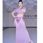 佐寒梦璐肚皮舞百搭加密流苏亮片臀巾东方舞演出服团服初学者