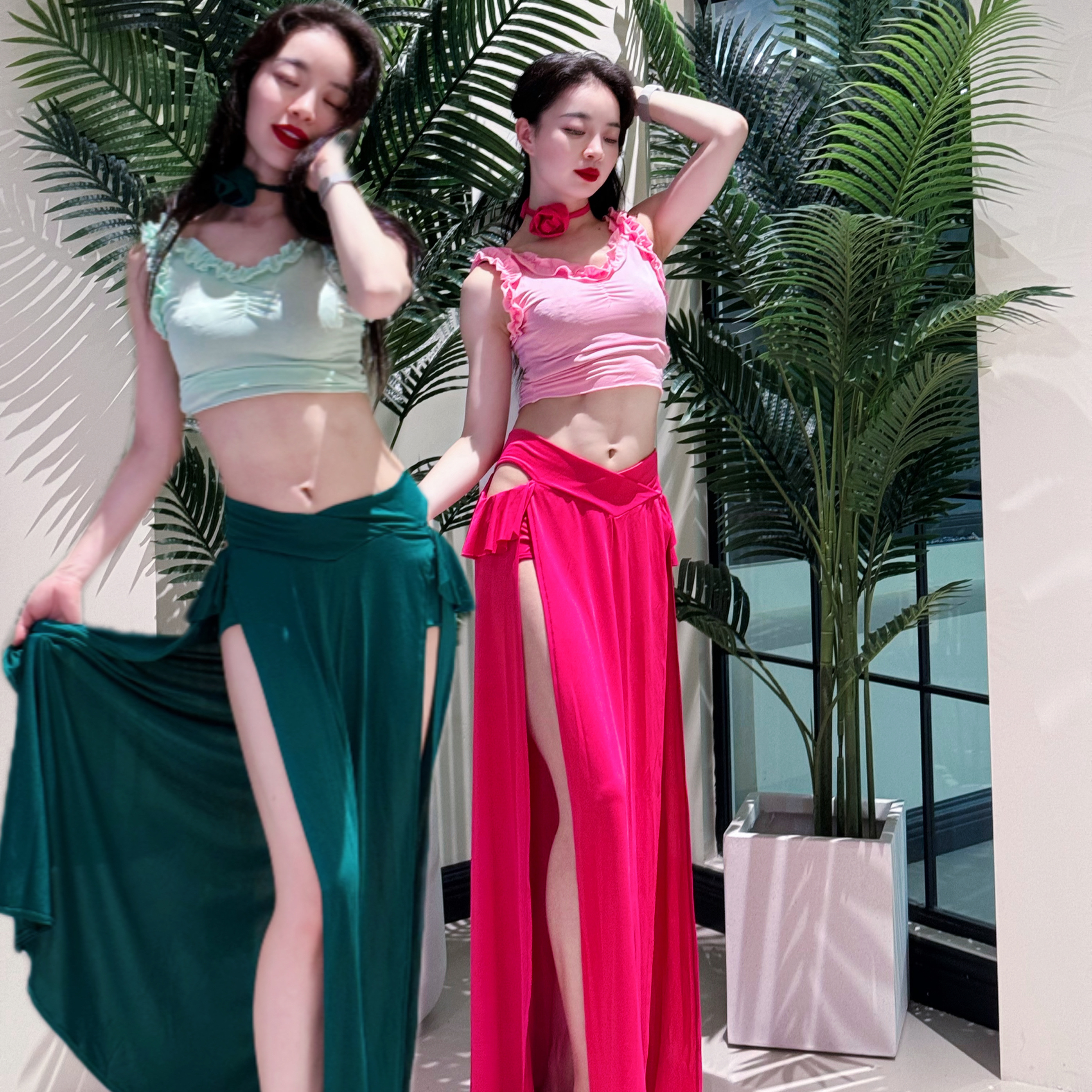 佐寒梦璐肚皮舞服装新款练功服套装显瘦大码练功服宁佐寒同款