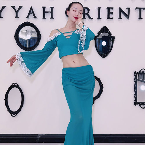 佐寒梦璐新款肚皮舞练功服仙女鱼尾裙原创初学者长袖宁佐寒同款