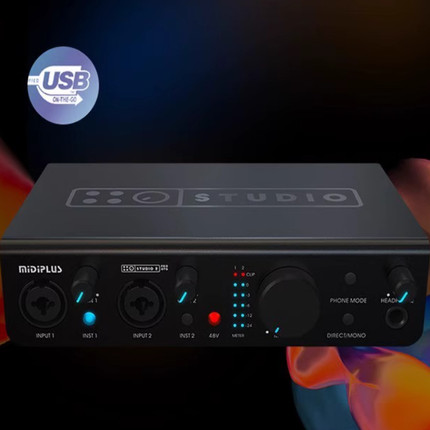 Midiplus Studio-2pro otg 迷笛声卡网红主播直播唱歌K歌电脑手机
