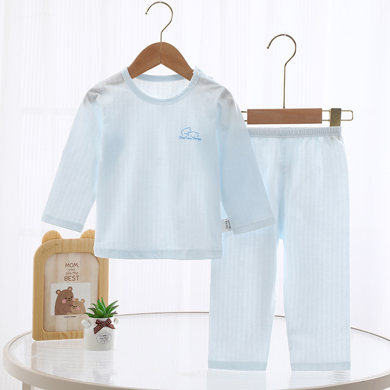宝宝衣服婴儿夏季纯棉分体薄款内衣套装睡衣家居服空调服打底