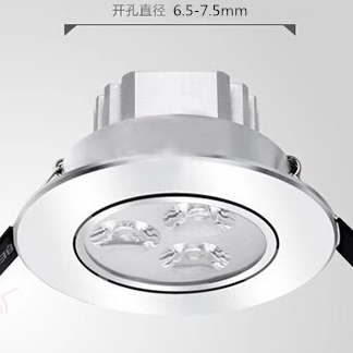 12VLED直流射灯 低压筒灯开孔7.5公分 电瓶机床设备36V 24V船用