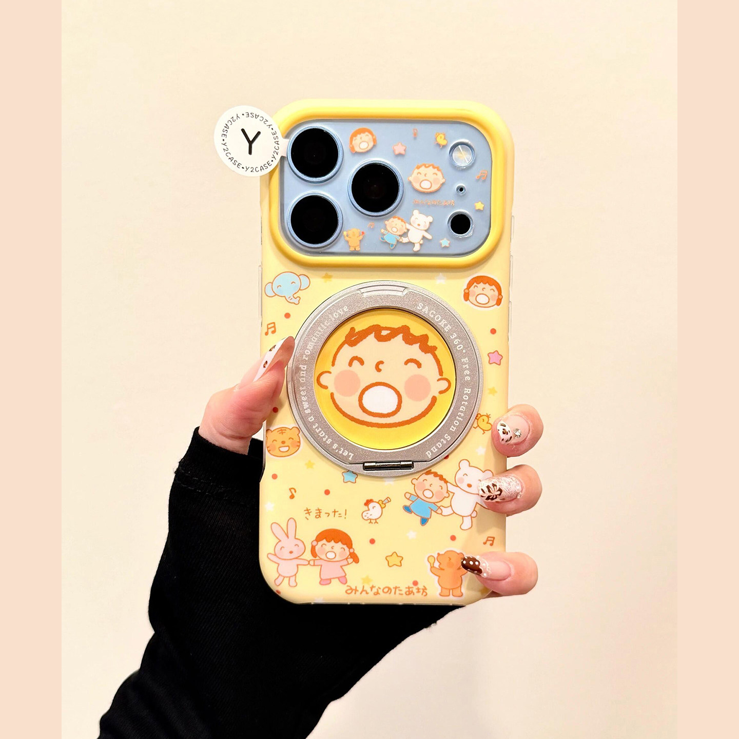360支点壳黄底大口仔适用苹果18promax手机壳iPhone18Pro新款16pro超好看女款17Pro个性16防摔保护套15Promax