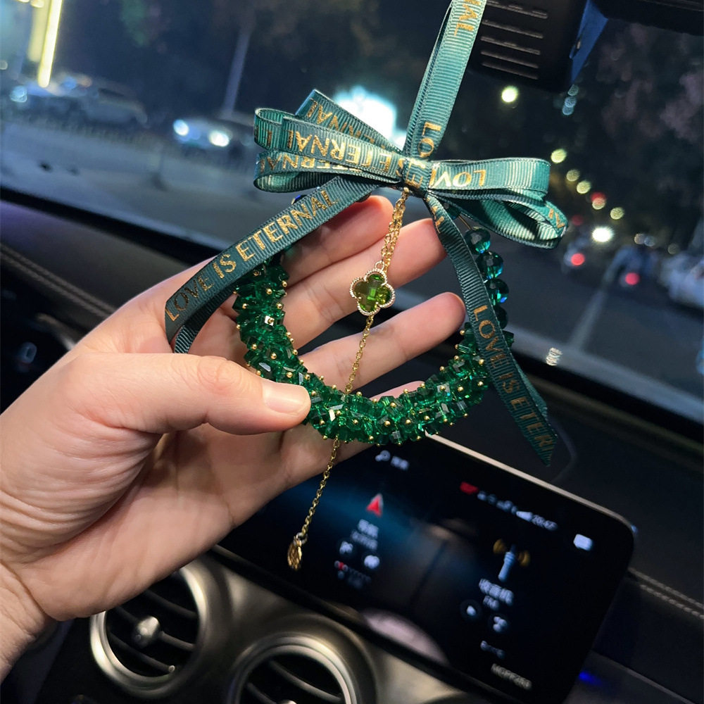 满钻手工水晶汽车挂件创意奢高档后视镜车载挂链装吊饰车内饰女神