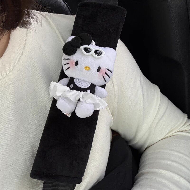 hellokitty公仔凯蒂猫汽车安全带护肩套防勒脖女生车内饰护肩玩偶