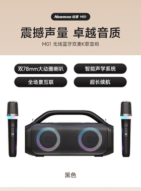 Newmine/纽曼新品M01音箱蓝牙专业级重低音炮K歌聚会户外双麦