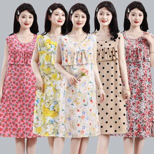人造棉睡裙大码 防凸点棉绸睡衣女款 薄款 2025新款 可外穿家居服 夏季