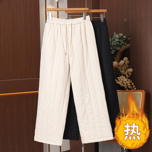 女款 妈妈高腰休闲裤 2025新款 加厚保暖直筒裤 子 冬季 新疆长绒棉棉裤
