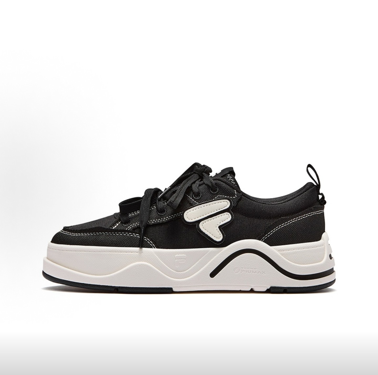 FILA FUSION斐乐潮牌 50-50 DX II CVS 帆布板鞋 女 黑白上海ZM仓
