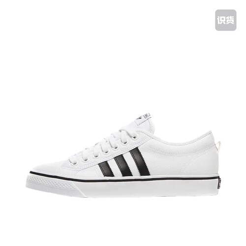 adidas Originals Nizza 帆布鞋 低帮/白色/黑色CQ2333