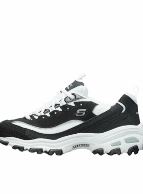 Skechers D'Lites 1.0 奶茶熊熊猫鞋老爹鞋厚底11959-BKW安徽xc