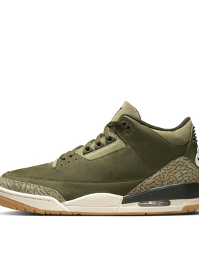 Air Jordan 3复古耐磨透气防滑低帮篮球鞋男款橄榄色杭州XU仓