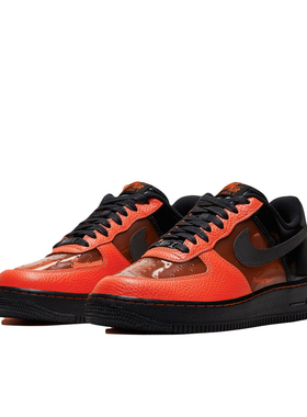 耐克Nike Air Force 1 AF1黑橙涩谷万圣节透明板鞋CT1251-006 JL