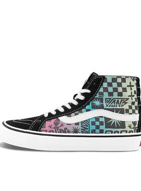 Vans SK8 棋盘格 休闲 高帮 板鞋 缤纷渐变色VN0A4UWN42K