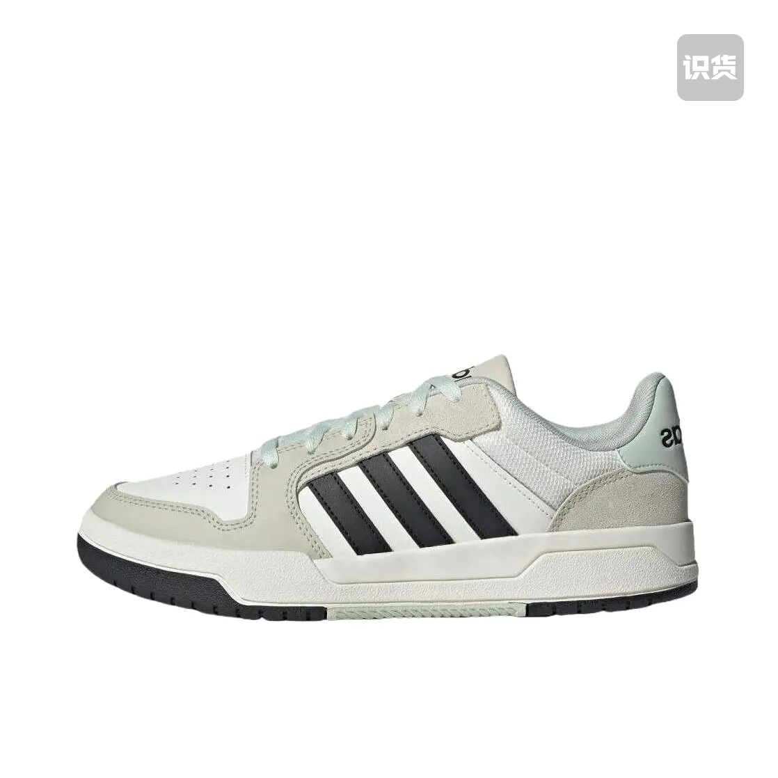 adidas neo Entrap低帮板鞋男女同款白黑JI2546