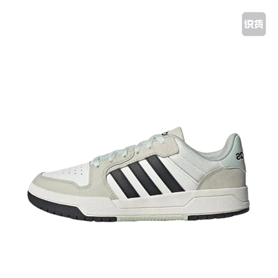 adidas neo Entrap低帮板鞋男女同款白黑JI2546
