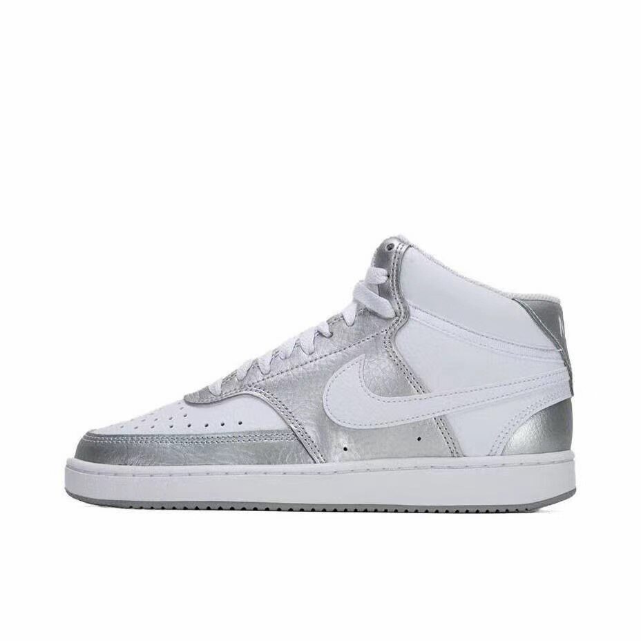 耐克Nike Court时尚舒适百搭液态银中帮板鞋女款银白色河北xk