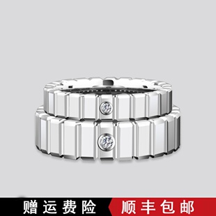 独特戒指冰块ice水立方cube情侣对戒潮轻奢莫桑石男戒指可刻字